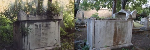 Francis Horner's monument in 1987 and 2012